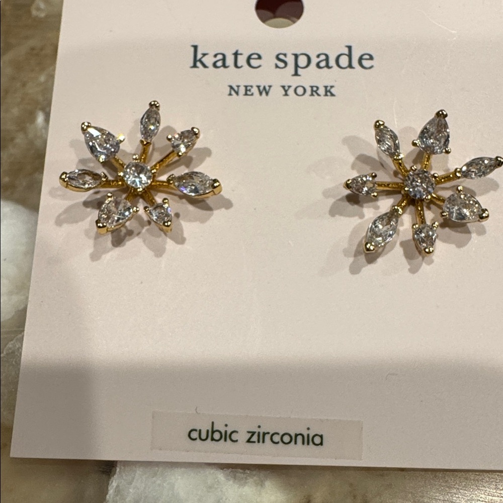 Kate Spade "Snow Day" Snowflake CZ stud earrings - NWT